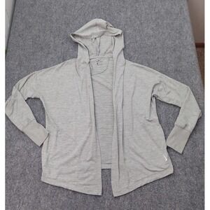 Nike Hoodie Cardigan Sweater Womens Small Gray Open front Thumbholes Dri Fit